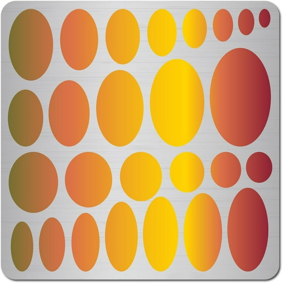 Oval Metal Stencil Drawing Template 6.3 x 6.3in Ellipse Geometric Stainless Steel Journal Stencils for Painting Pyrography Engraving Wood Burning Embossing Scrapbooking Jewelry Crafts Silver