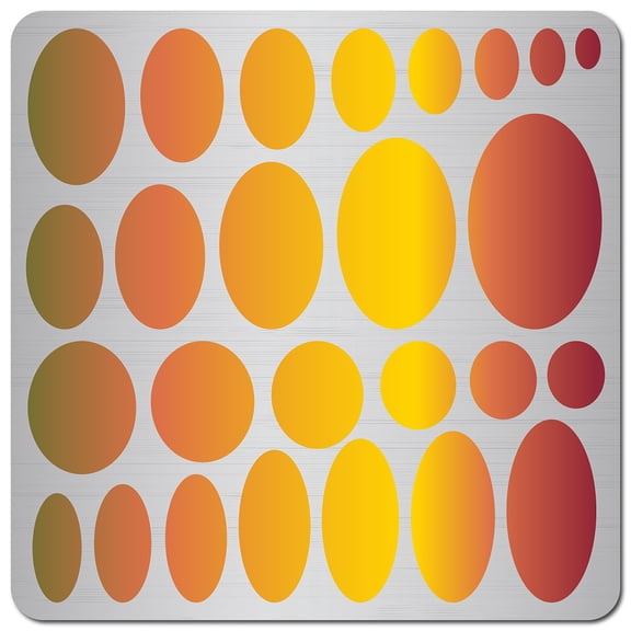 Oval Metal Stencil Drawing Template 6.3 x 6.3in Ellipse Geometric Stainless Steel Journal Stencils for Painting Pyrography Engraving Wood Burning