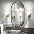 thumbnail image 1 of Oval Mirror 20"x36" Black Aluminum Alloy Framed French Cleat Mounted Wall Decor Bathroom Vanity Mirror with 5-Year Warranty, 1 of 9