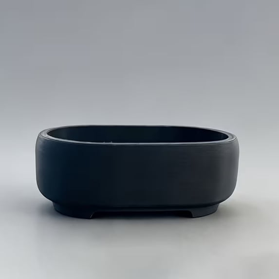 Oval Modern Black Planter Pot with Drainage Hole and Removable Saucer, Decorative Indoor House Plant Container for Flowers, Cactus, Herbs, Spring Planter Gift, 1pcs, Black