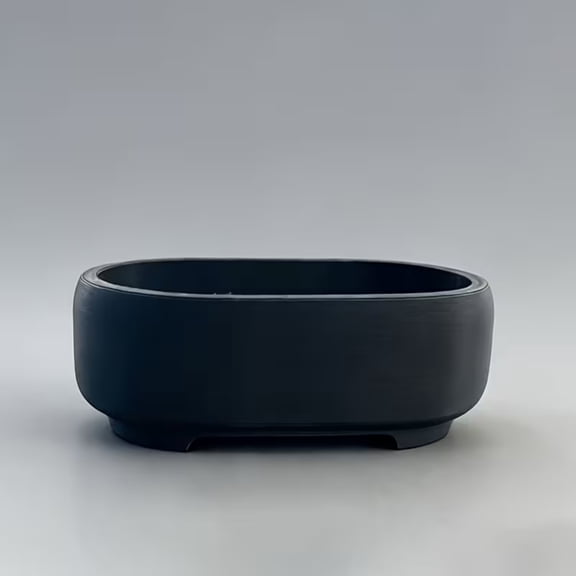Oval Modern Black Planter Pot with Drainage Hole and Removable Saucer, Decorative Indoor House Plant Container for Flowers, Cactus, Herbs, Spring Planter Gift, 1pcs, Black