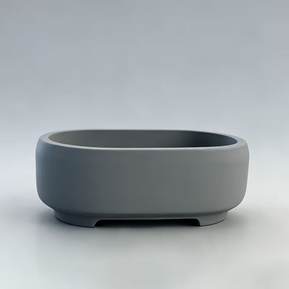 Oval Modern Planter Pot with Drainage Hole and Removable Saucer, Decorative Indoor House Plant Container for Flowers, Cactus, Herbs, Spring Planter Gift, 1pcs, Gray