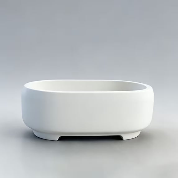 Oval Modern Planter Pot with Drainage Hole and Removable Saucer, Decorative Indoor House Plant Container for Flowers, Cactus, Herbs, Spring Planter Gift,White