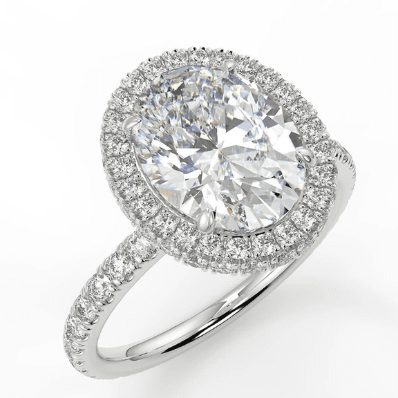 Oval Moissanite Engagement Ring For Women 925 Silver 8x10 mm Oval VVS1 Clarity GRA Certified.