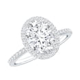 thumbnail image 1 of Rosec Jewels Moissanite Oval Engagement Ring 1 Carat - Certified Moissanite Halo Ring - D-VS1 Quality, 14K White Gold, US 3.50, 1 of 8