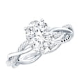 thumbnail image 1 of Rosec Jewels Oval Moissanite Hidden Halo Engagement Ring for Women (7X9 mm - 2 Ct - D-VS1 Grade), 925 Sterling Silver, US 9.00, 1 of 9