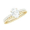 thumbnail image 1 of Rosec Jewels Moissanite Oval Engagement Ring 1 Carat - Double Band Ring - 5X7 mm - D-VS1 Quality Certified, 14K Yellow Gold, US 11.50, 1 of 8