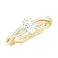 thumbnail image 1 of Rosec Jewels Moissanite Solitaire Engagement Ring for Women - Braided Ring - 4X6 mm Oval - D-VS1 Quality Certified, 14K Yellow Gold, US 6.00, 1 of 8