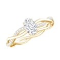 thumbnail image 1 of Rosec Jewels Moissanite Solitaire Engagement Ring for Women - Braided Ring - 4X6 mm Oval - D-VS1 Quality Certified, 14K Yellow Gold, US 7.50, 1 of 8