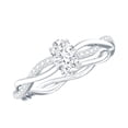 thumbnail image 1 of Rosec Jewels Moissanite Solitaire Engagement Ring for Women - Braided Ring - 4X6 mm Oval - D-VS1 Quality Certified, 925 Sterling Silver, US 4.00, 1 of 8