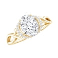 thumbnail image 1 of Rosec Jewels Certified Moissanite Oval Engagement Ring 1 Carat - D-VS1 Quality - Crossover Ring for Women - with Jewelry Box, 14K Yellow Gold, US 10.50, 1 of 9