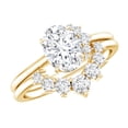 thumbnail image 1 of Rosec Jewels Certified Moissanite Wedding Ring Set for Women - 1 Carat Oval Engagement Ring with Enhancer - D-VS1 Grade, 18K Yellow Gold, US 11.00, 1 of 9