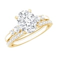 thumbnail image 1 of Rosec Jewels Oval Moissanite Wedding Rings Set with Band - 7x9 MM - D-VS1 Quality Certified, 14K Yellow Gold, US 3.00, 1 of 8