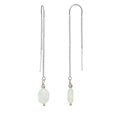 thumbnail image 1 of Oval Moonstone Sterling Silver Threader Drop Earrings, 1 of 7