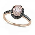 thumbnail image 1 of Oval Morganite and Black Diamond Halo Fashion Ring 14k Rose Gold 1.30ct, 1 of 5