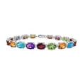 thumbnail image 1 of Oval Multi Color Gemstone Bracelet in 14K White Gold 15.00 CT TGW, 1 of 2