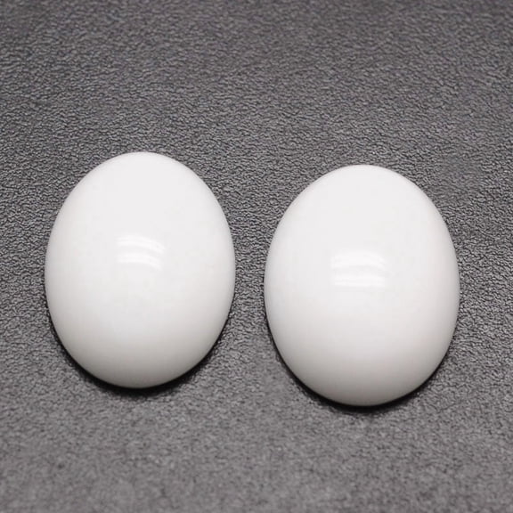 Oval Natural White Jade Cabochons 18x13x6mm White Jade