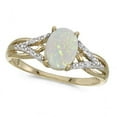 thumbnail image 1 of Oval Opal and Diamond Cocktail Ring 14K Yellow Gold (0.70ct), 1 of 3