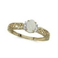thumbnail image 1 of Oval Opal and Diamond Filigree Antique Style Ring 14k Yellow Gold, 1 of 2