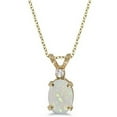 thumbnail image 1 of Oval Opal and Diamond Solitaire Pendant 14K Yellow Gold (0.50ct), 1 of 2