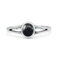 thumbnail image 1 of Oval Oxidized Petite Dainty Ring Simulated Black Onyx 925 Sterling Silver Size 4, 1 of 5