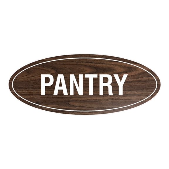 Oval Pantry Sign (Walnut) - Small 2x5"
