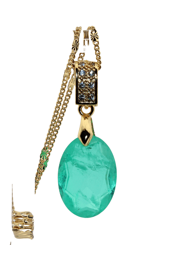 Oval Paraiba Tourmaline Gold Necklace 291