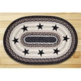 thumbnail image 1 of Oval Patch Rug , Black Stars, 1 of 1