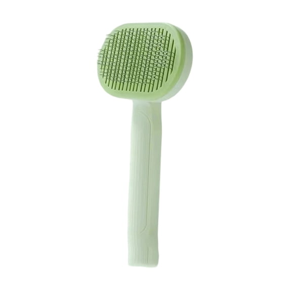 Oval Pet Slicker Brush with Stainless Steel Pins, Cat Head Design Deshedding Comb for Detangling Dog Fur, Grooming Tool, 1 Pack 7 Inch Green