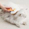 thumbnail image 1 of Oval Pet Slicker Brush with Stainless Steel Pins, Cat Head Design Deshedding Comb for Detangling Dog Fur, Grooming Tool, 1 Pack 7 Inch Orange, 1 of 5