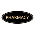 thumbnail image 1 of Oval Pharmacy Sign (Black /Gold) - Small 2x5", 1 of 1