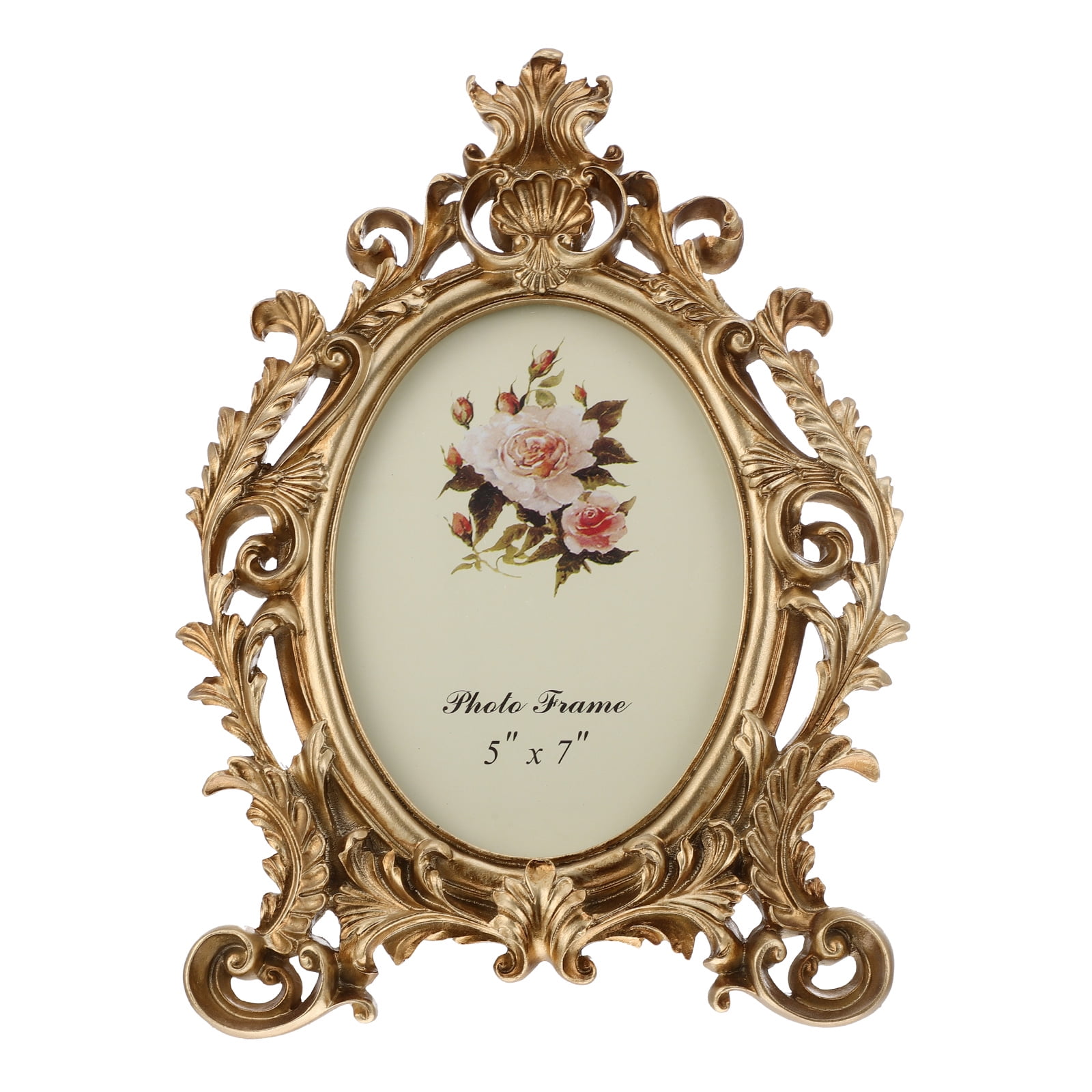 Oval Photo Frame European Style Picture Gold Decor Luxury Home Accents Retrogo Antique Wall
