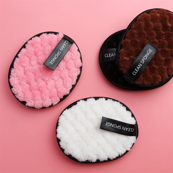 Oval Pineapple Makeup Remover Puff - Reusable Plush Cleansing Cloth Pad, Machine Washable, Gentle for All Skin Types, Fast Makeup Removal for Face & Eye Makeup, Lightweight Portable Cleansing Tool