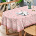 thumbnail image 1 of Oval Pink Cherry Blossoms Tablecloth, Cute Sakura Flower Table Cloth, Country Tablecover for Oval Tables 60 x 84, Perfect for Kitchen Dinner, Restaurant, Holiday Picnic Party Table Cover, 1 of 5