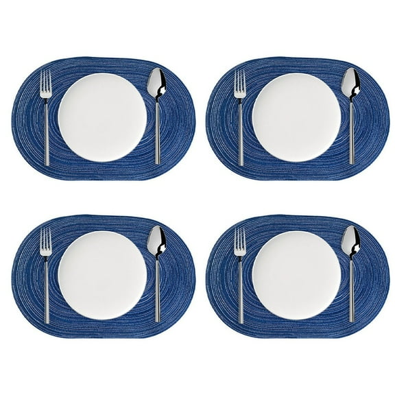 Oval Placemats Set Of 4, 18X12Inch Kitchen Dining Party Table Decoration