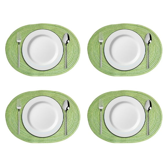 Oval Placemats Set Of 4, 18X12Inch Kitchen Dining Party Table Decoration