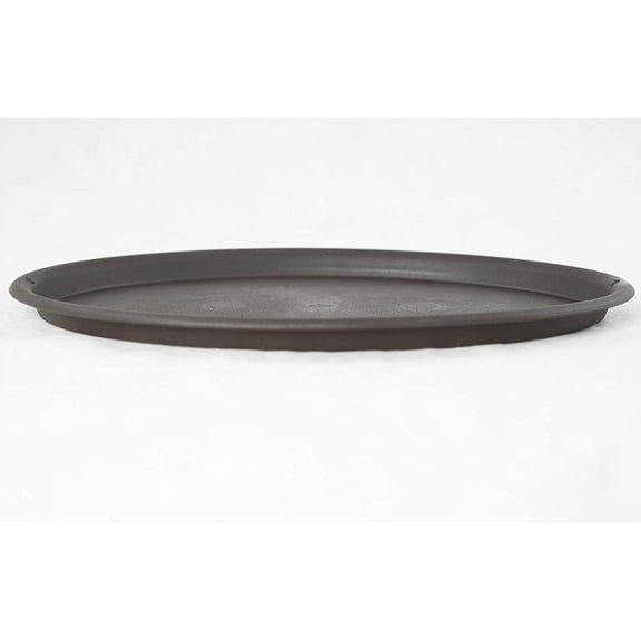 Oval Plastic Brown Humidity/Drip Tray for Bonsai Tree & House Indoor Plant - Outside Dimension 12.5"x 8.75"x 0.5"- (1023)