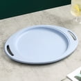 thumbnail image 1 of Oval Plastic Dinner Plates with Handles, Heat-Resistant & Durable Steak Plates for Restaurant, Family Meals, Party, Microwave & Dishwasher Safe, Stackable for Easy Storage, 1 of 6