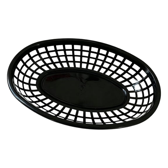 Oval Plastic Fast Food Baskets, Multi-Color Restaurant Serving Baskets, Reusable Fry Burger Sandwich Storage Trays for Diner, Cafe, Party Serving,10 PC,9.45*6 in.