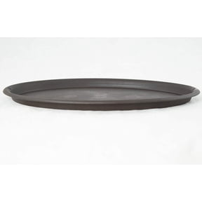 Oval Plastic Plant Drip Tray, Brown, 12.5 x 8.75 x 0.5 Inches, Humidity Tray for Bonsai or Houseplant