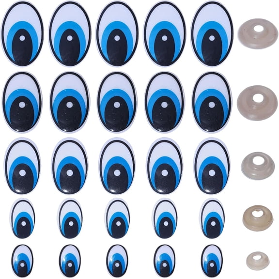 Oval Plastic Safety Craft Eye with Spacer for DIY Doll Toys Puppet Plush Animal Making Mixed Color 15~46.8x11~30x14.5~17mm