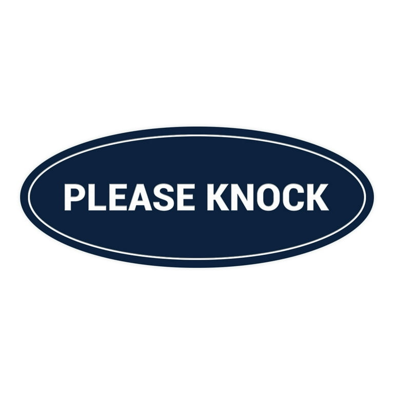 oval-please-knock-sign-navy-blue-white-large-3-6x9-walmart-com for Free Printable Please Knock Before Entering Printable Sign Oval Please Knock Sign (Navy Blue / White) - Large 3.6x9