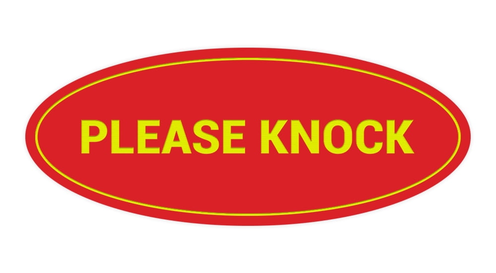 oval-please-knock-sign-red-yellow-small-2x5-walmart-com