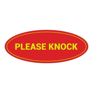 5in x 3.5in Notice Please Knock Sticker Vinyl Door Signs Business Sign ...