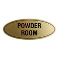 thumbnail image 1 of Oval Powder Room Sign (Brushed Gold) - Small 2x5", 1 of 1