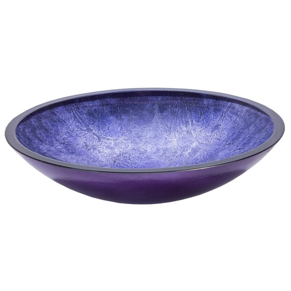 Oval Purple Foil Glass Vessel Sink