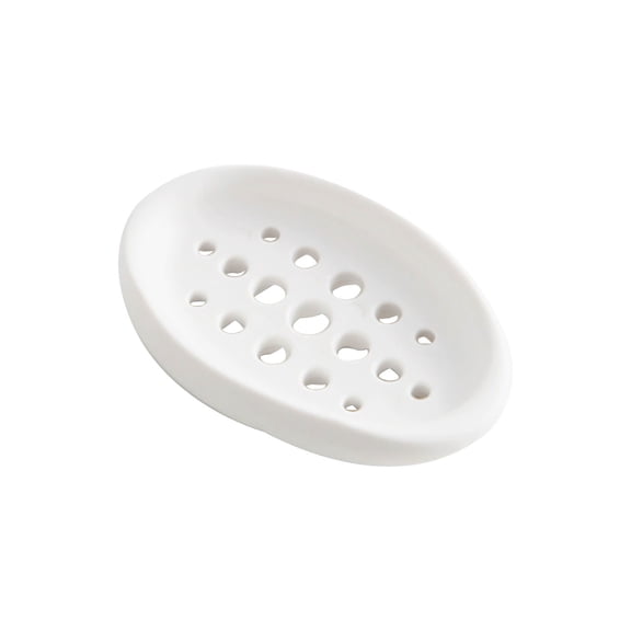 Oval Pvc Soap Dish, Breathable Soap Holder with Drain Holes, Non-Slip Tray for Bathroom Countertop, Quick-Drying Soap Saver, Compact Design, Soap Box *1 Piece