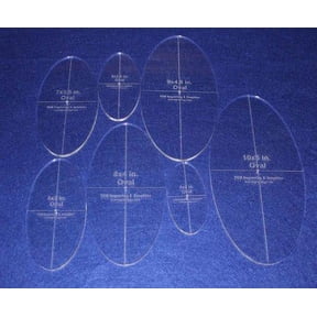 Oval Quilt Templates 7 Piece Set. 4"to",10" - Clear 1/4" Thick w/ Guidelines