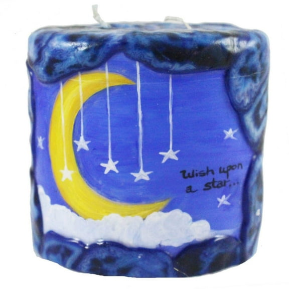 Oval Quote Pillar Candle - Wish upon a star