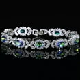 thumbnail image 1 of Oval Rainbow Fire CZ Crystal 925 Sterling Silver Bracelet For Women, 1 of 7